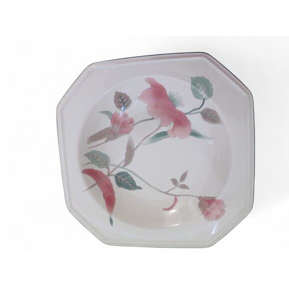 Mikasa Continental "Silk Flowers"  8 1/4" Hexagon Soup Salad Bowls Set Of 4 Vtg - Picture 4 of 5